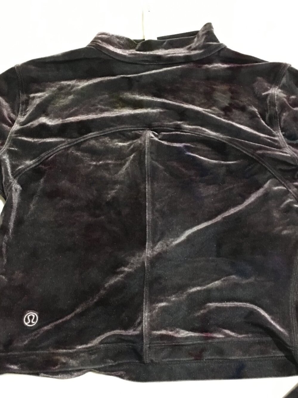 Lululemon All Aligned Crushed Velvet Long Sleeve Crop Top Size 4 Mock Neck Velor - Picture 6 of 8